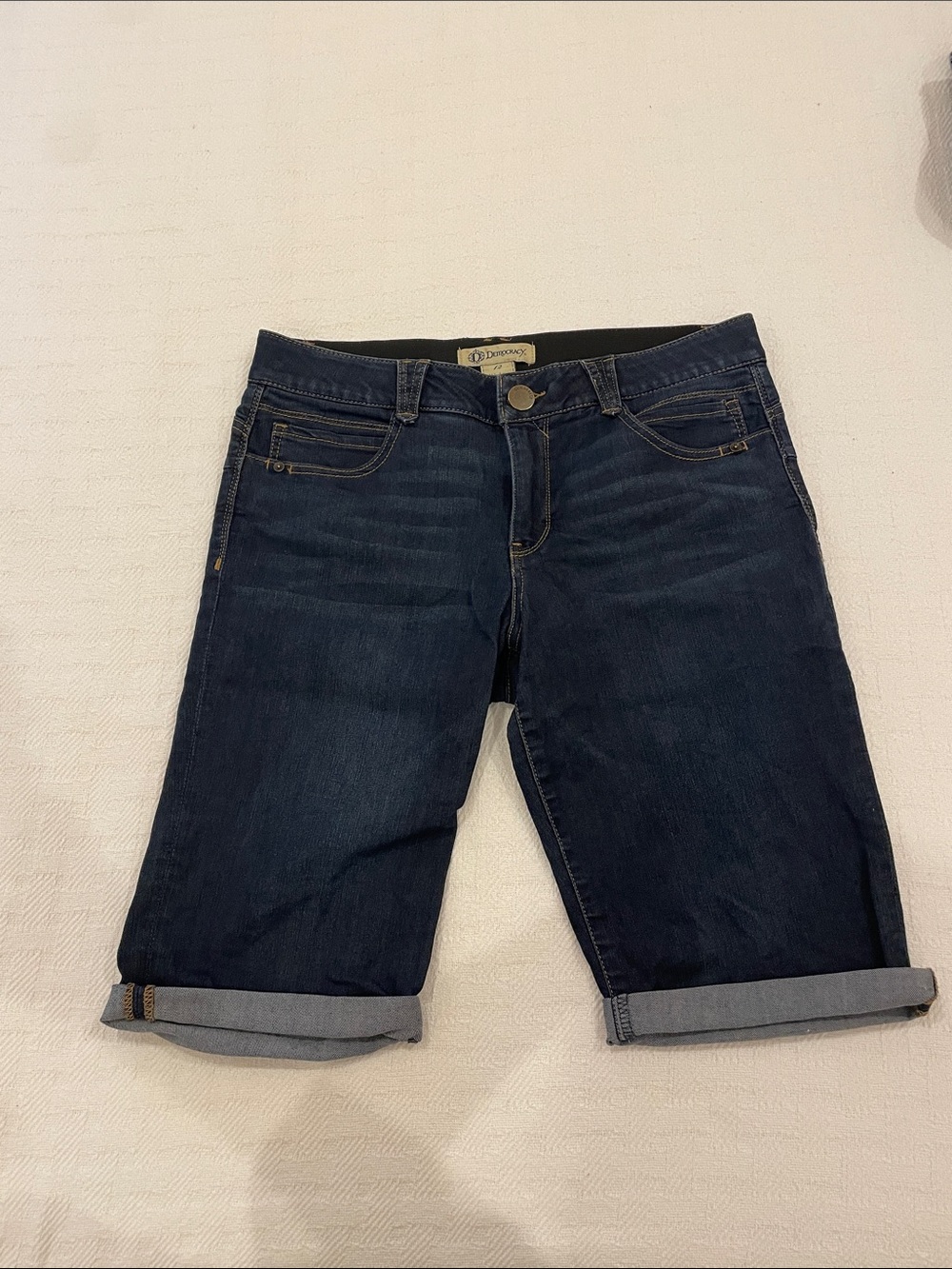 Democracy “Ab”solution denim Bermuda shorts size 12